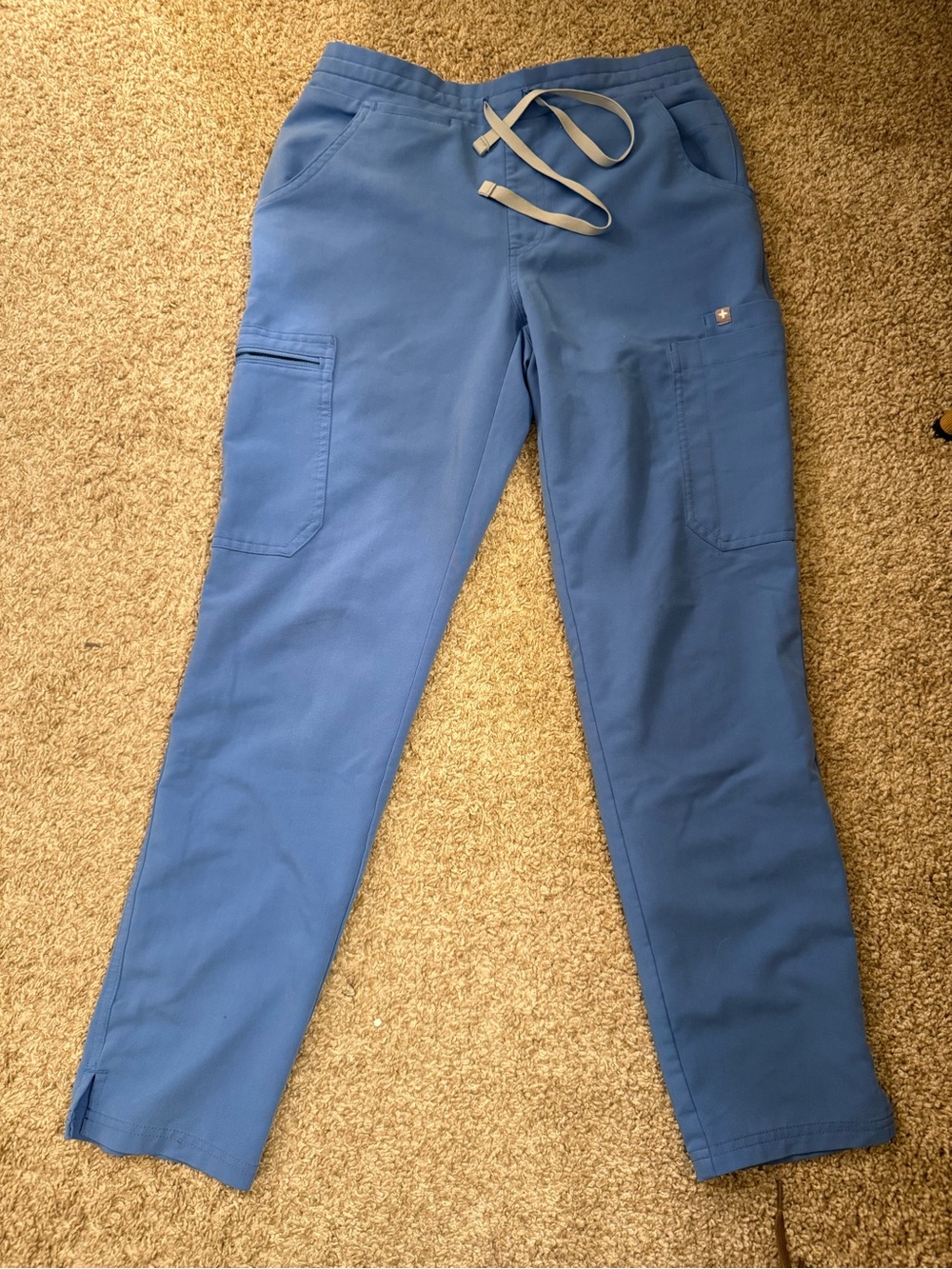 Figs Women's Ceil Blue Drawstring straight leg Livingston pants
